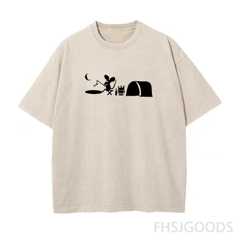 Fishing Mouse Hole Unisex Distressed T-Shirt