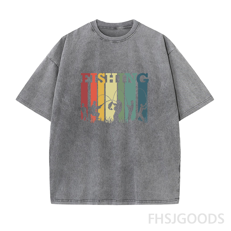 Fishing Unisex Distressed T-Shirt