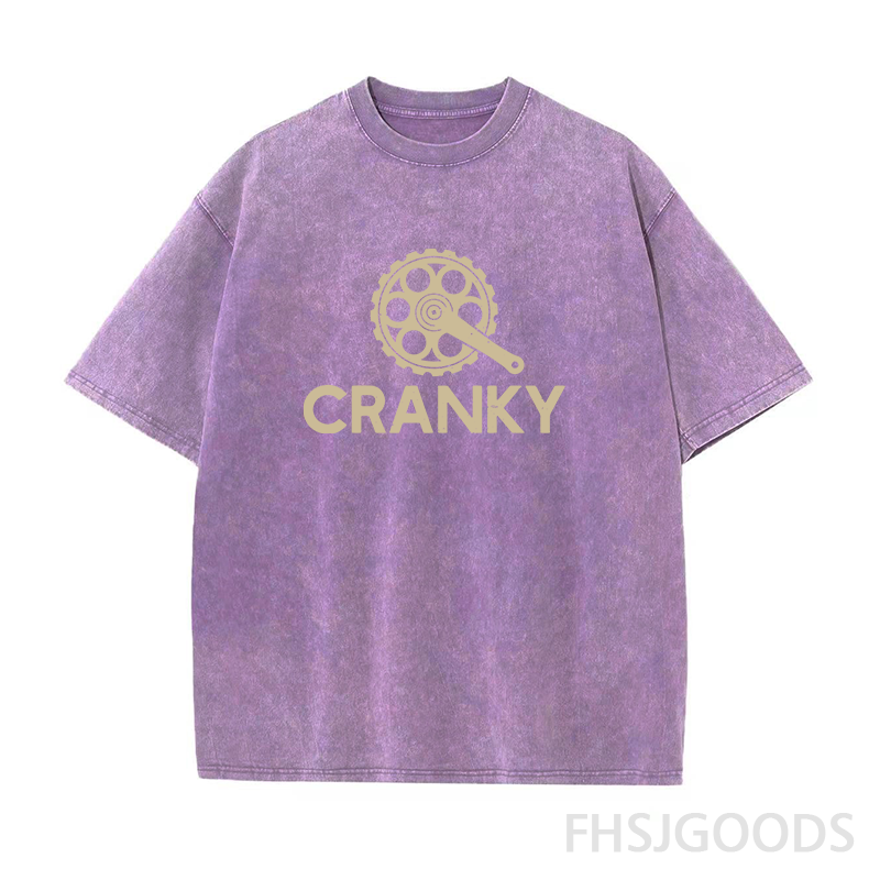 Cranky Funny Bike Unisex Distressed T-Shirt