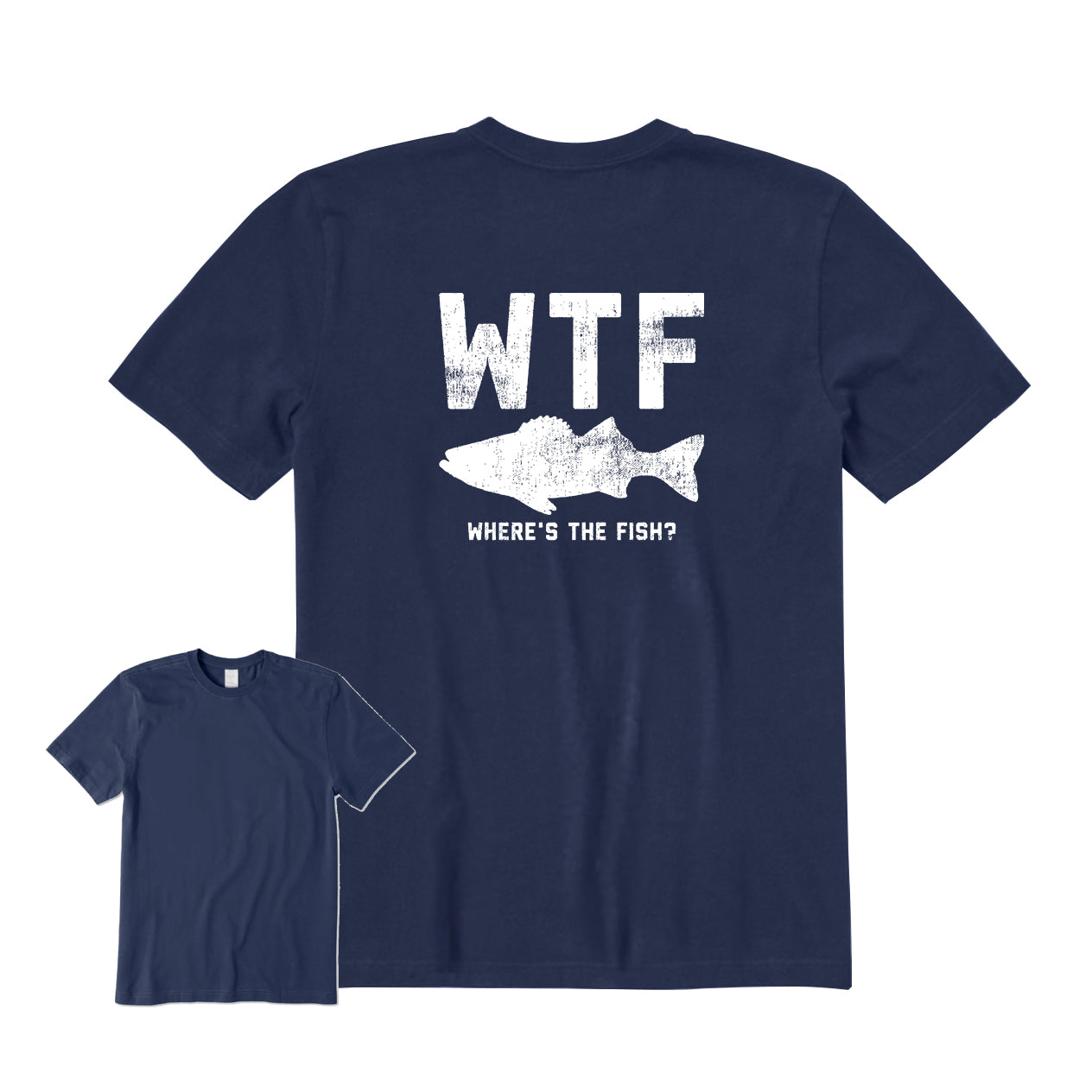 WTF Where's The Fish Back Graphic T-Shirt