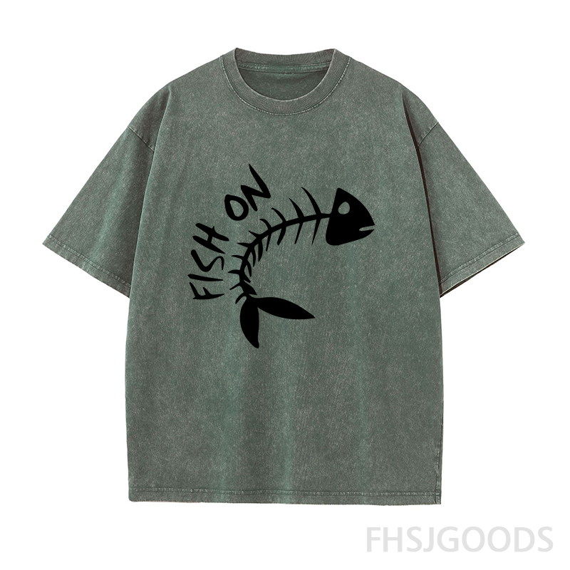 Fish On Unisex Distressed T-Shirt