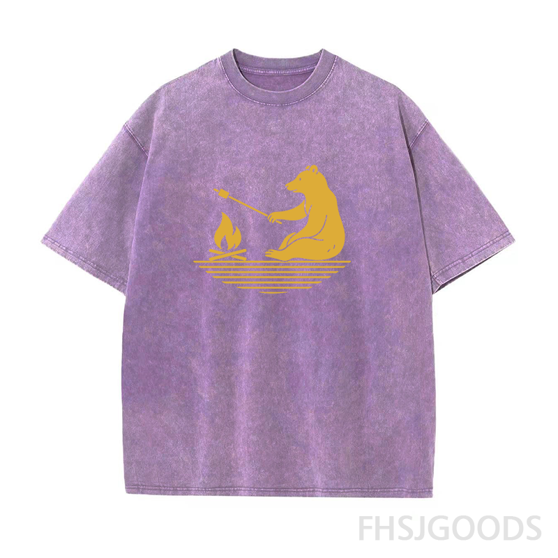 Camping Unisex Distressed T-Shirt