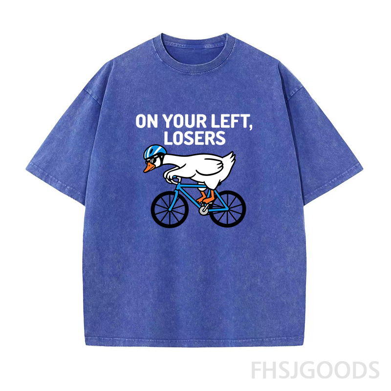 On Your Left Losers Cycling Unisex Distressed T-Shirt