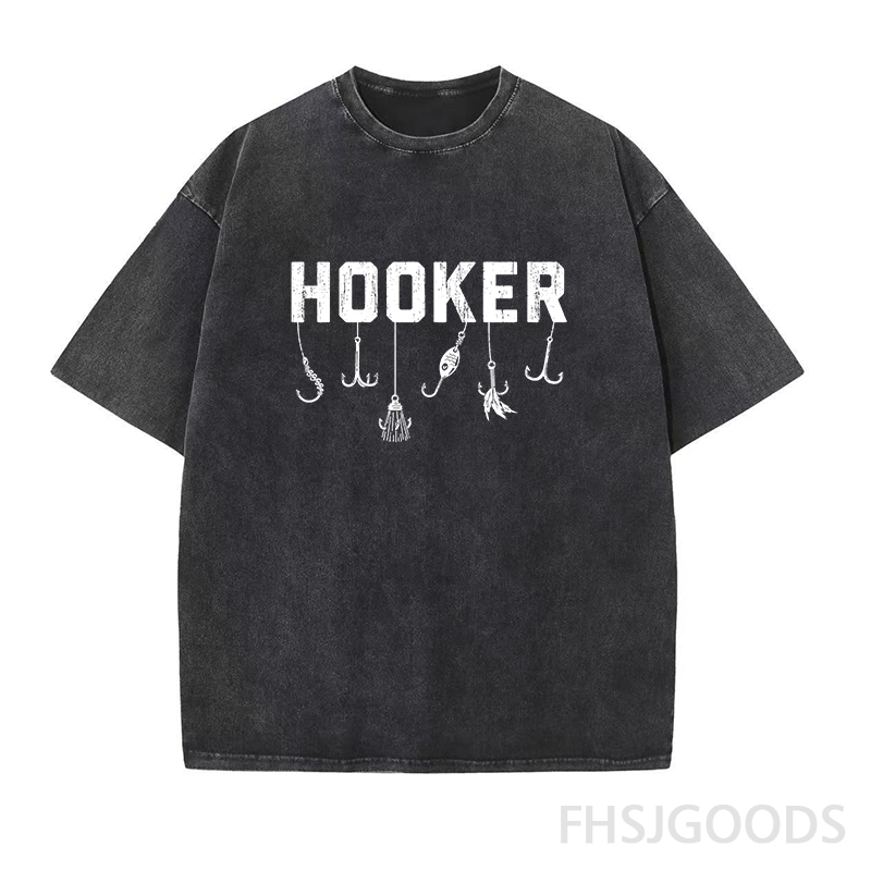 Fishing Hooker Unisex Distressed T-Shirt