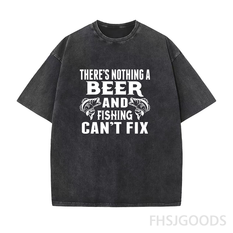 There's Nothing A Beer and Fishing Unisex Distressed T-Shirt