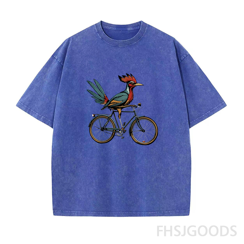 Retro Roadrunner Bicycle Unisex Distressed T-Shirt