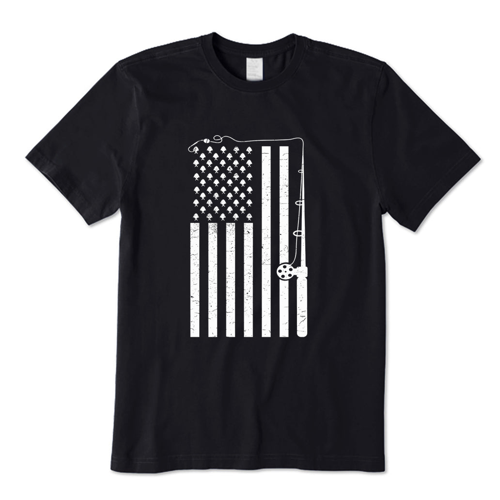 Fishing American Flag T-Shirt