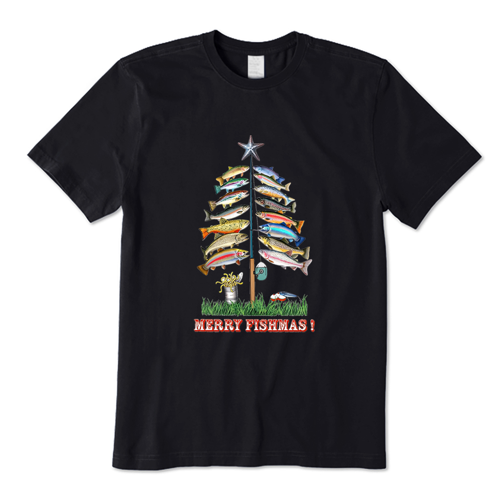 Merry Fishmas Christmas Fishes Tree T-Shirt