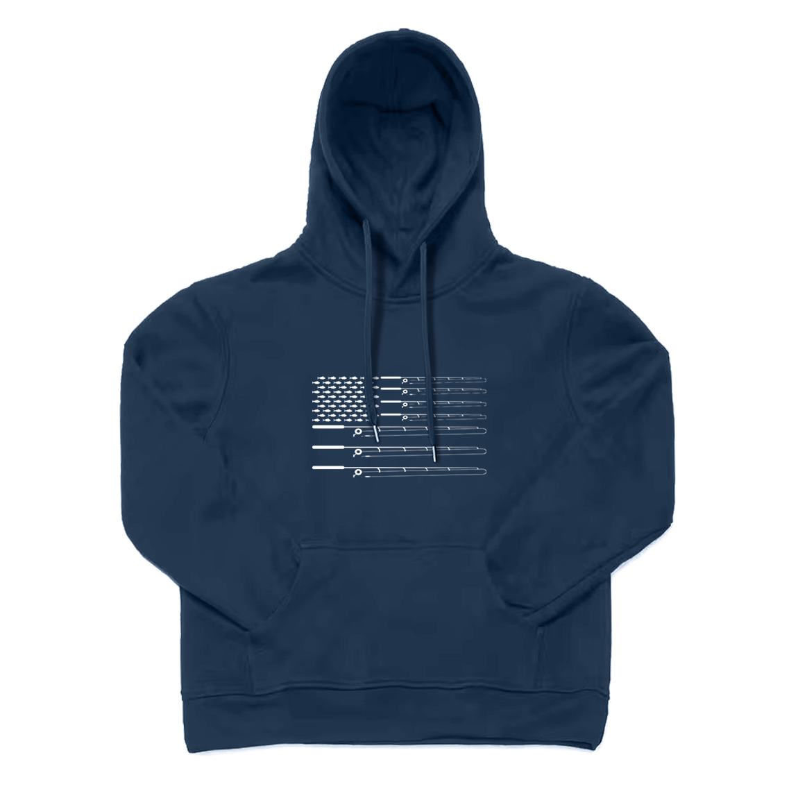 Fly Fishing Rod American Flag Hoodie