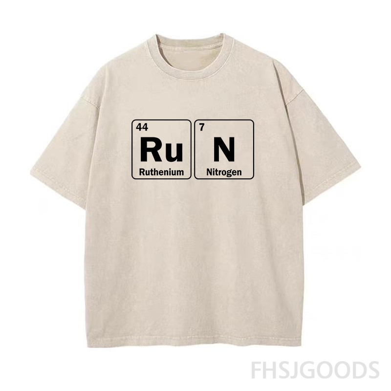 Run Periodic Table Unisex Distressed T-Shirt