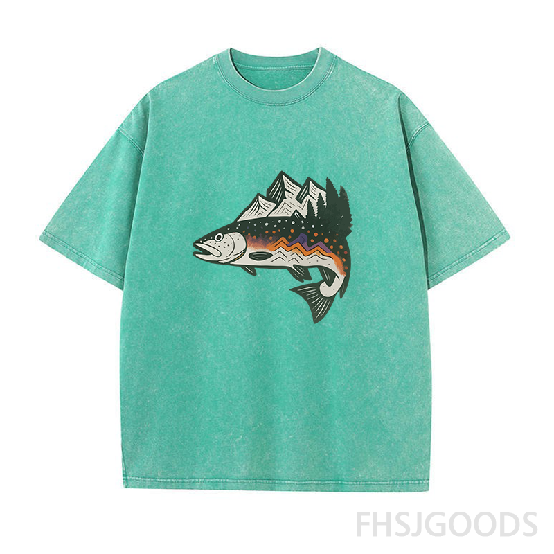 Trout Mountain Unisex Distressed T-Shirt