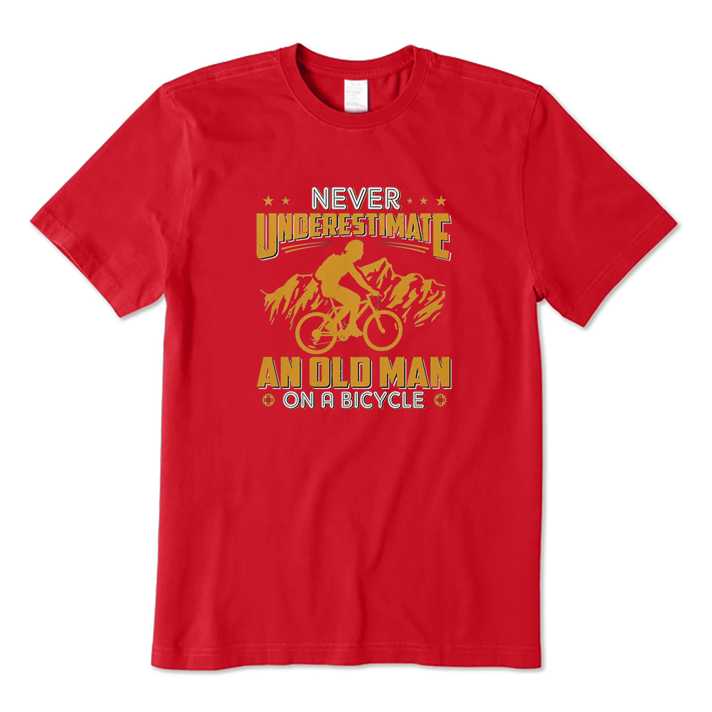 Never underestimate an old man on a bicycle T-Shirt