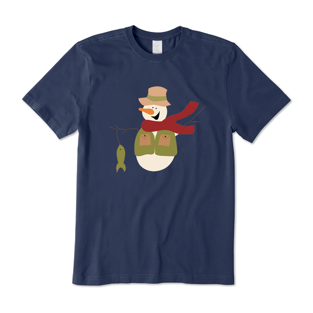 Fishing Snowman T-Shirt