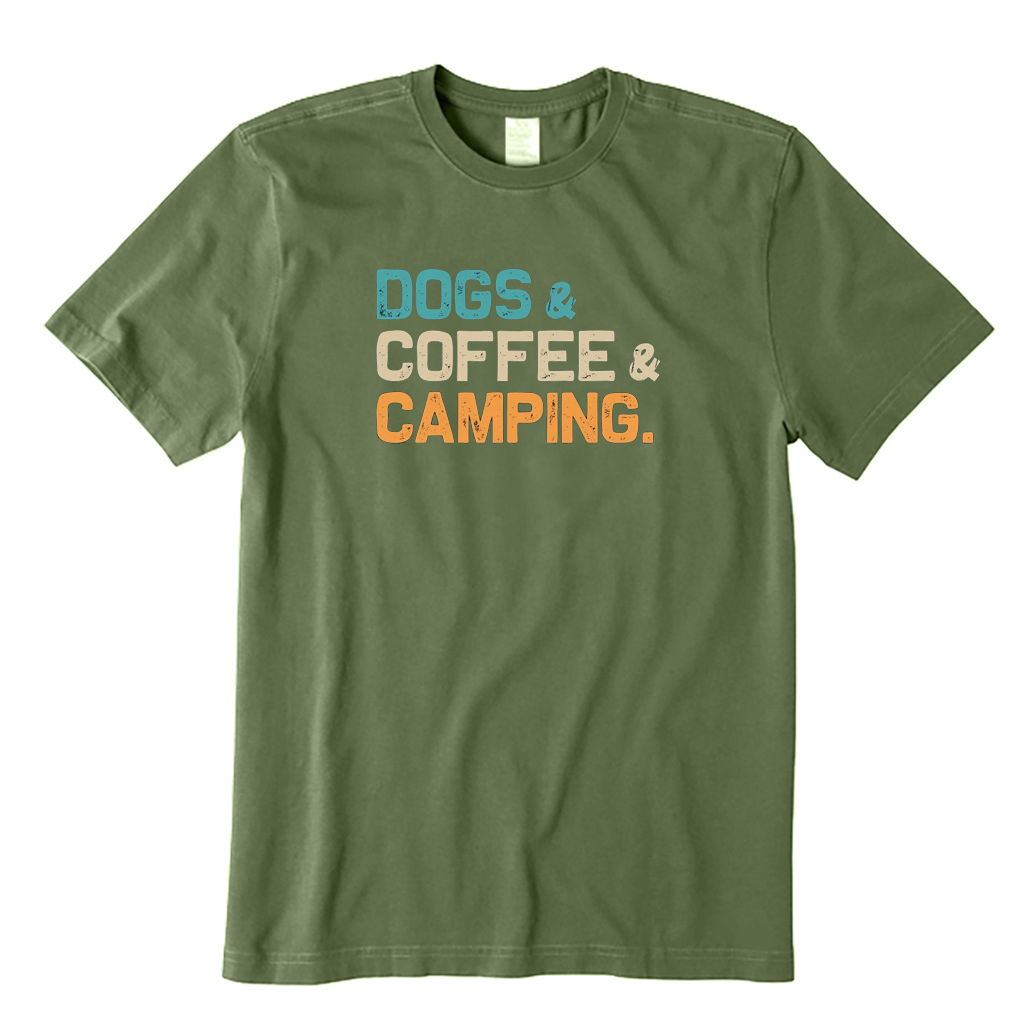 Dogs Coffee Camping T-Shirt