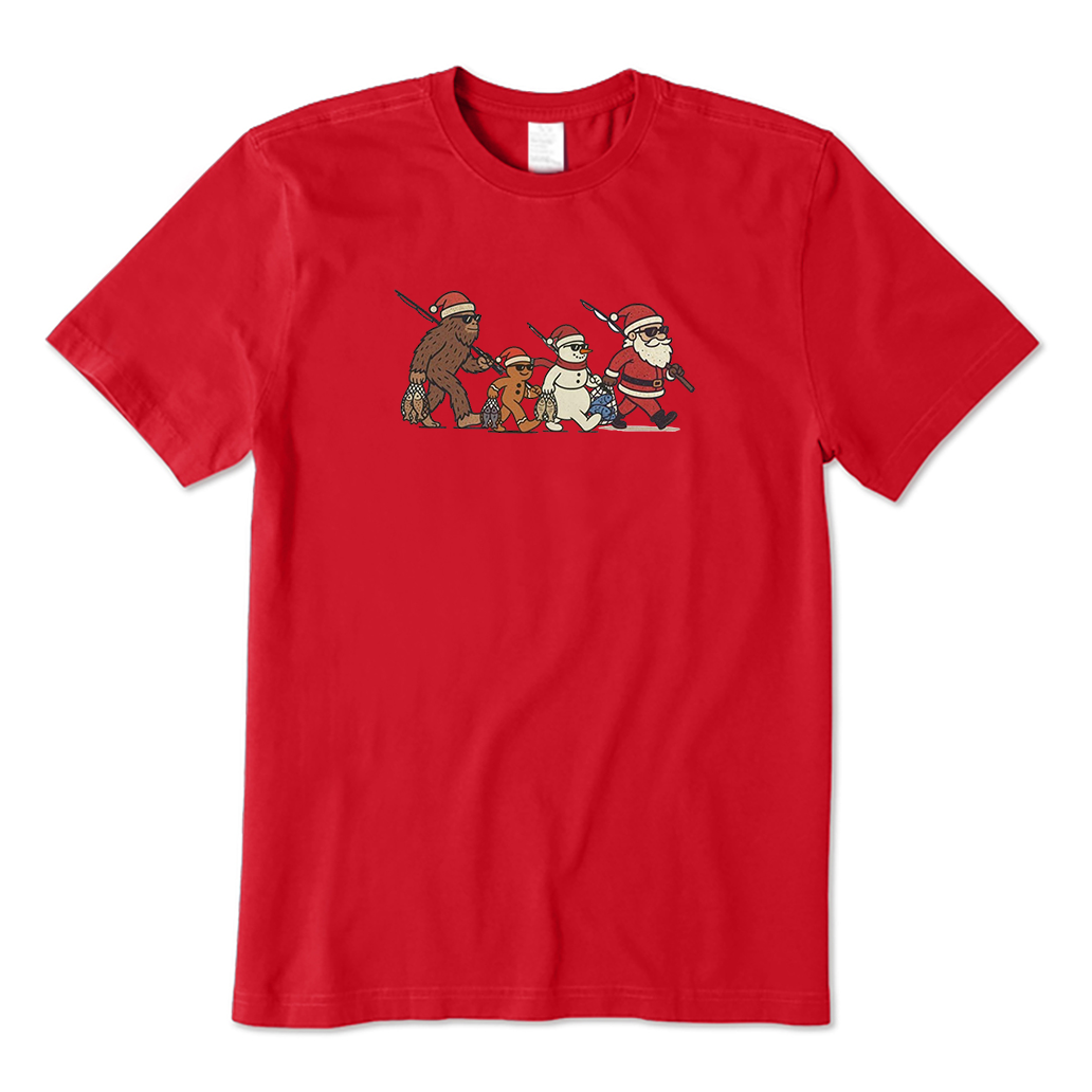 Bigfoot Santa Fisherman T-Shirt