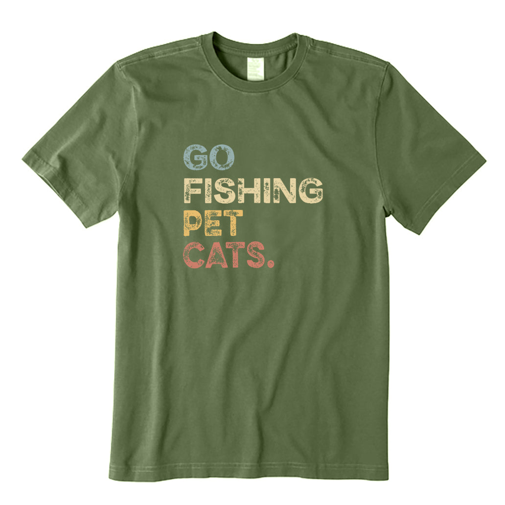 Go Fishing Pet Cats T-Shirt