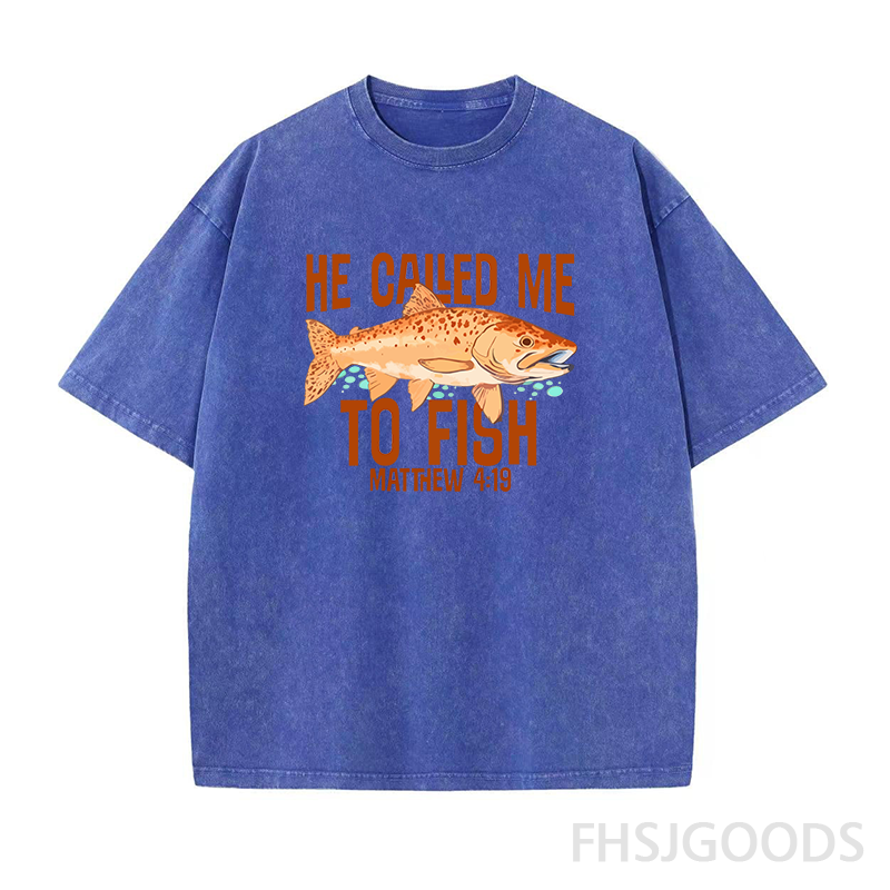 He Called Me to Fish Fishing Unisex Distressed T-Shirt