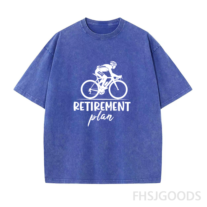 Retirement Plan Cycling Unisex Distressed T-Shirt