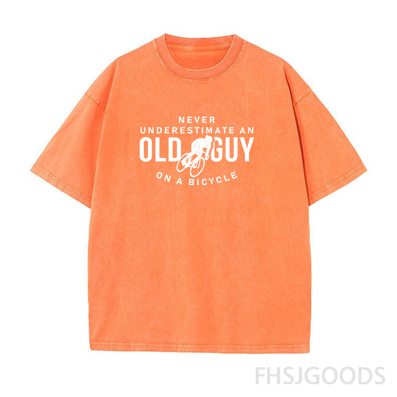 Never Underestimate An Old Guy on A Bicycle Unisex Distressed T-Shirt
