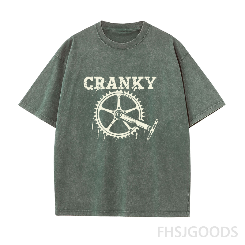 Cranky Cycling Bike Unisex Distressed T-Shirt