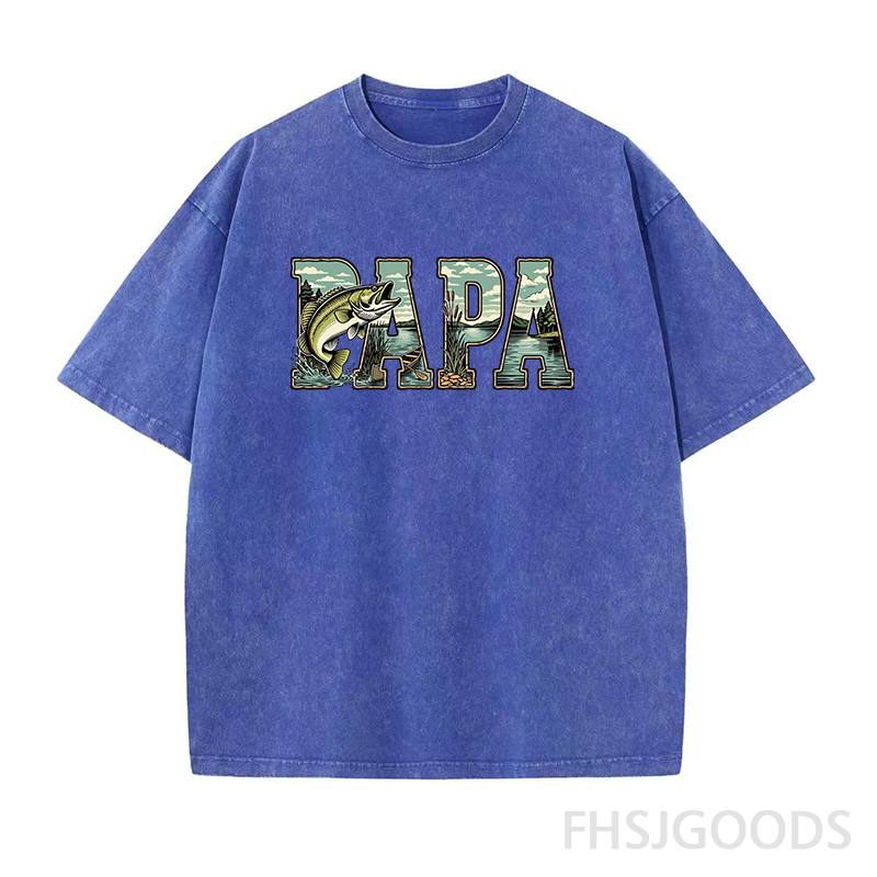 Papa Fishing Unisex Distressed T-Shirt