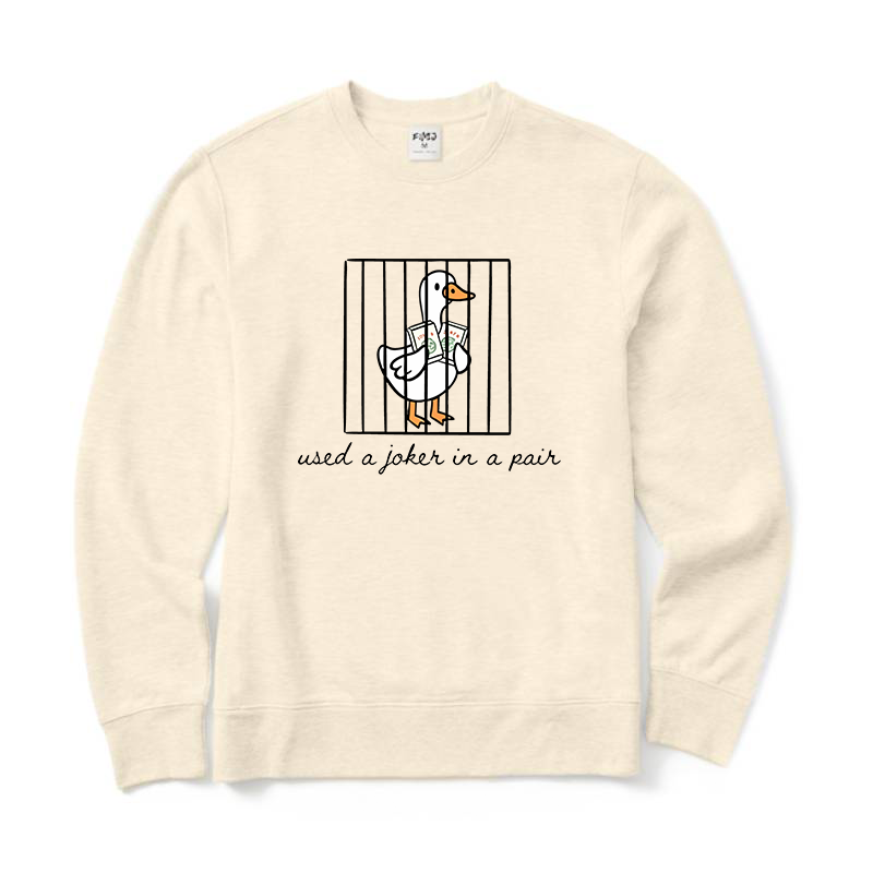 Used A Joker in A Pair Mahjong Goose Crewneck Sweatshirt