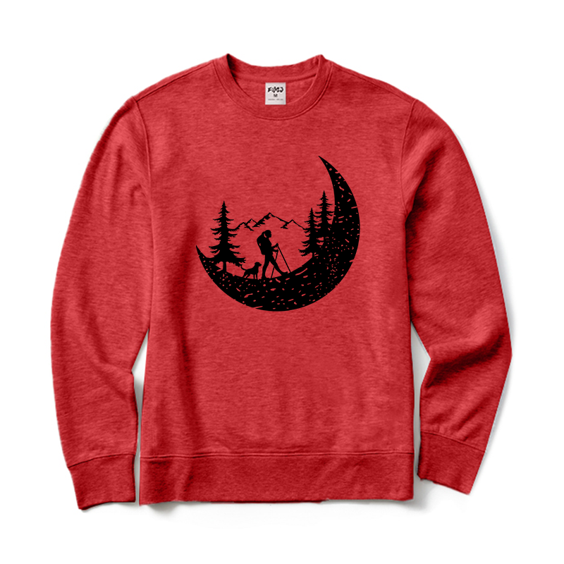 Hiker and Dog in The Mountains Crewneck Sweatshirt