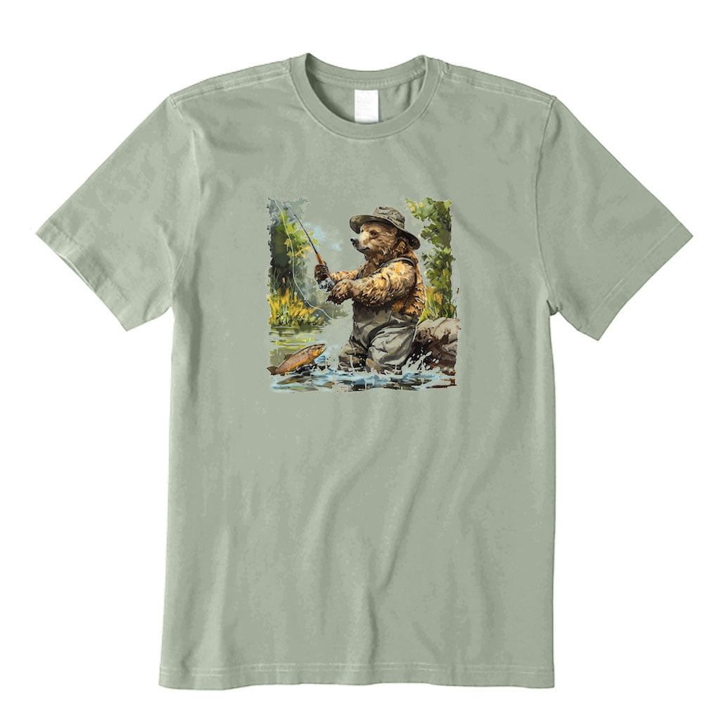 Cute Bear Fishing T-Shirt