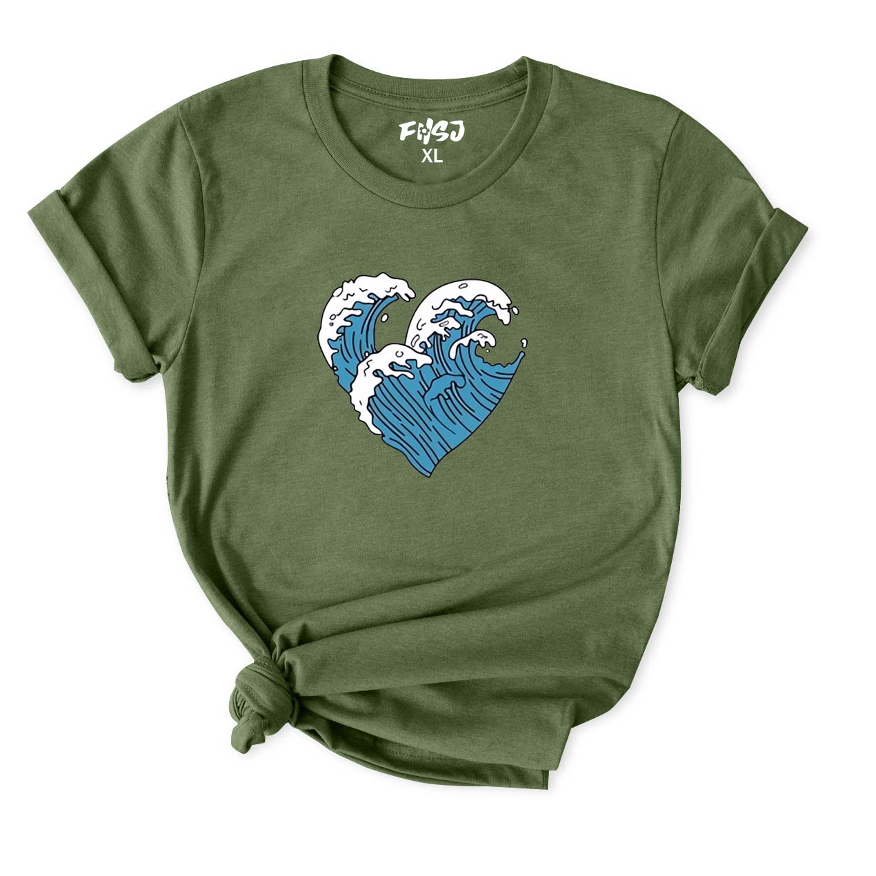 Ocean Wave Heart T-Shirt for Women