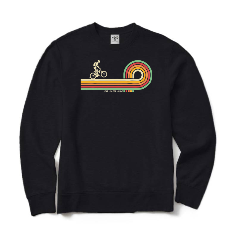 Retro Lines Mountain Bike Crewneck Sweatshirt