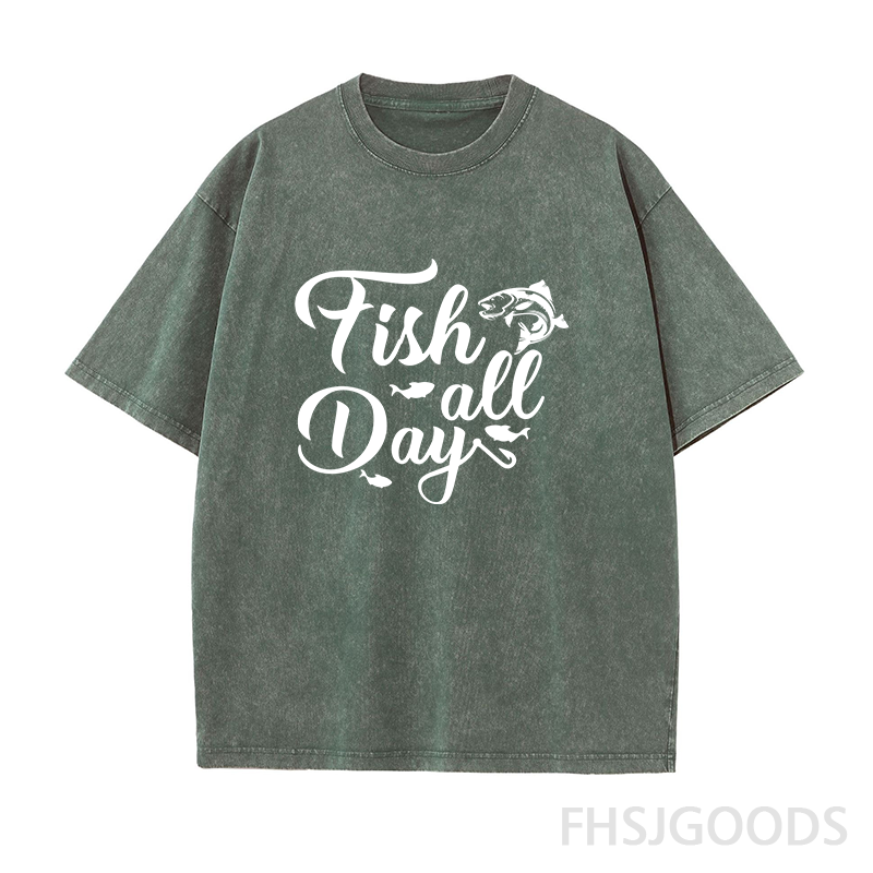 Fish All Day Performance Unisex Distressed T-Shirt