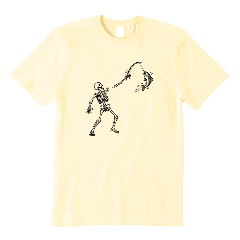 Retro Skeleton Fishing T-Shirt