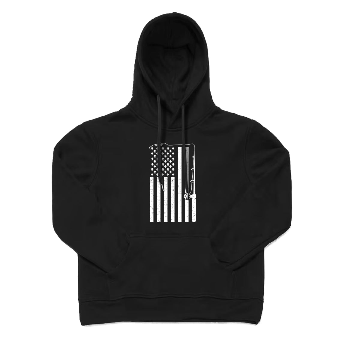 Fishing American Flag Hoodie