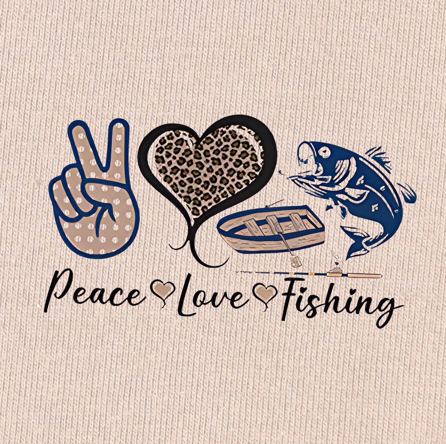 Peace Love Fishing T-Shirt for Women