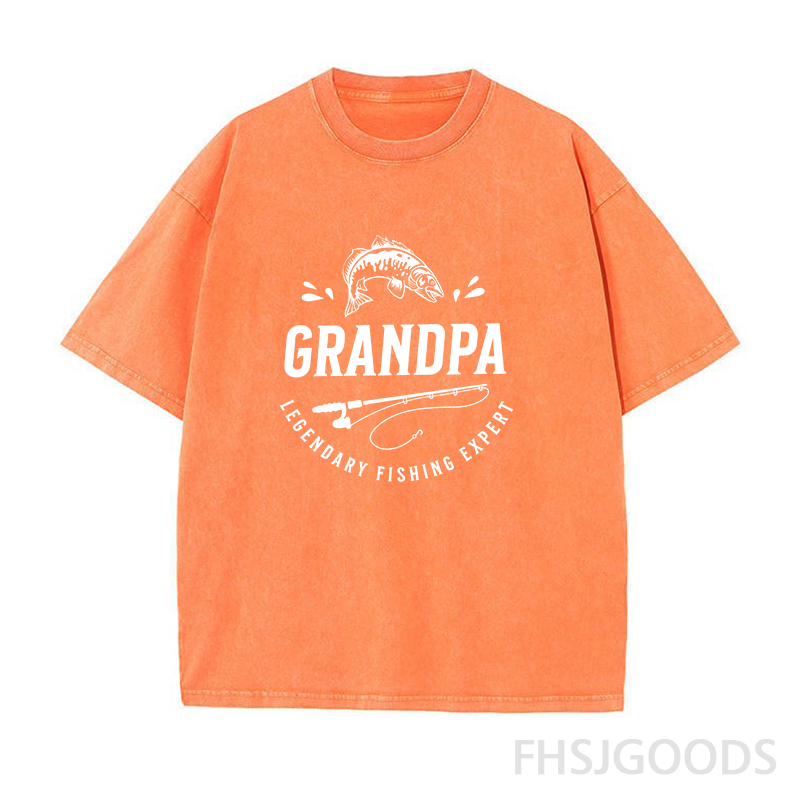 Grandpa Legendary Fishing Expert Unisex Distressed T-Shirt