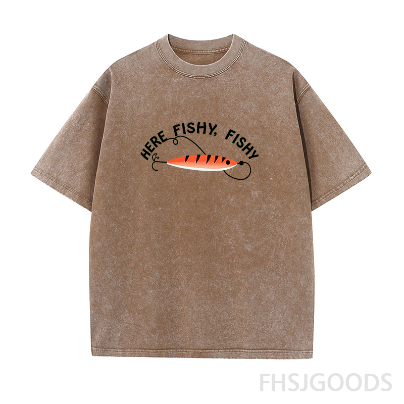 Here Fishy Fishy Unisex Distressed T-Shirt
