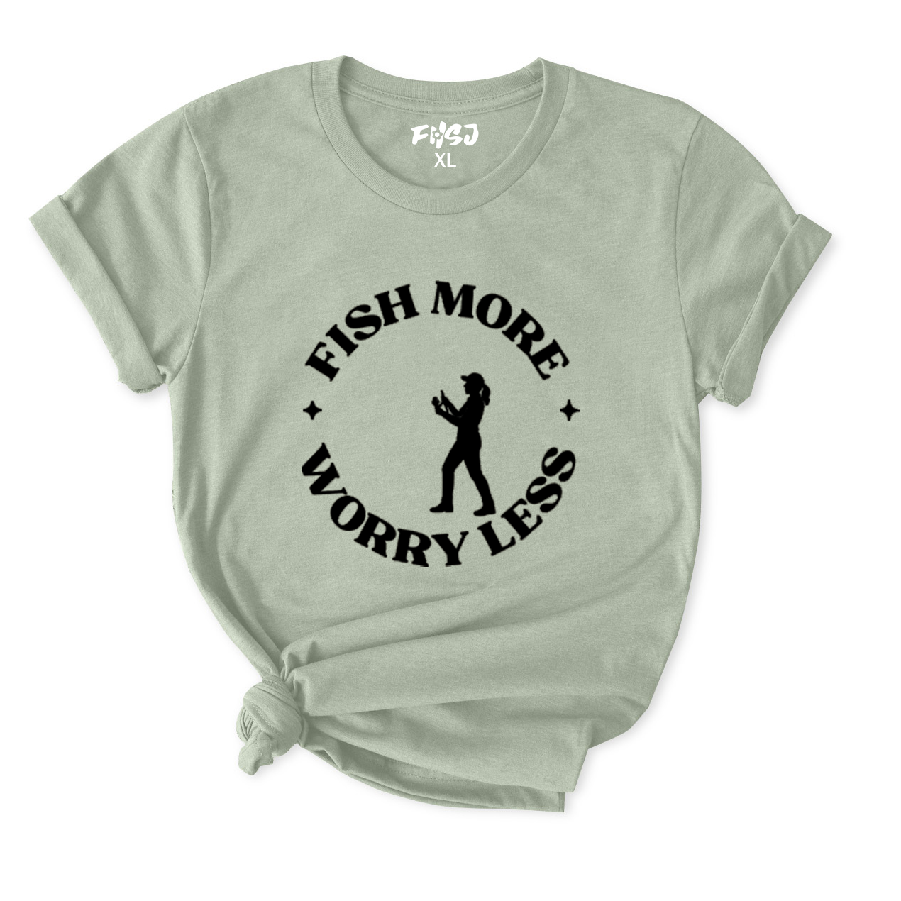 Fish More Worry Less T-Shirt for Women