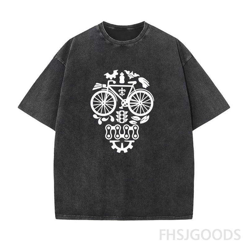 Skull Bike Unisex Distressed T-Shirt