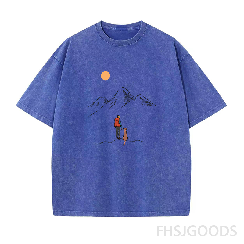 Mountain Hiking Unisex Distressed T-Shirt