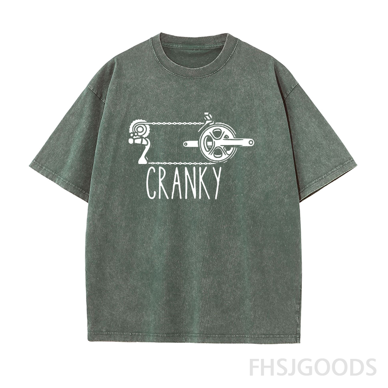CRANKY Bicycle Drivetrain Unisex Distressed T-Shirt