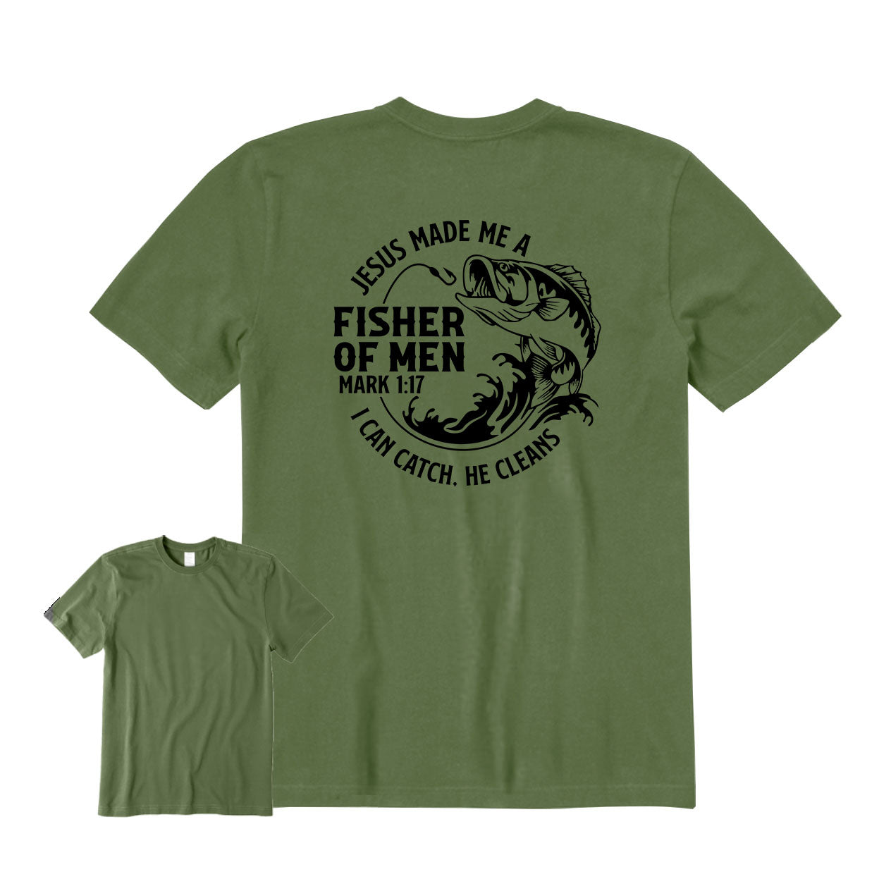 Jesus Made Me A Fisherman Back Graphic T-Shirt