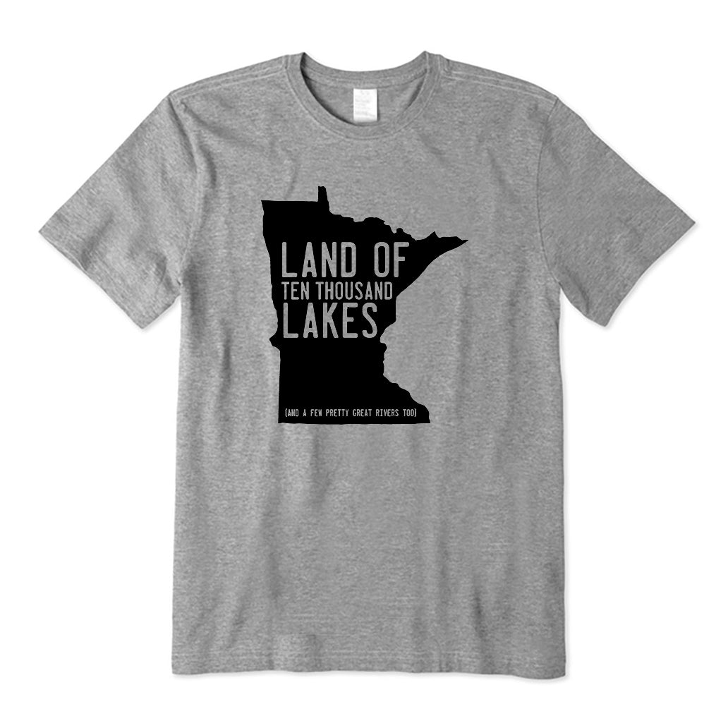 Land of Ten Thousand Lakes in Black T-Shirt