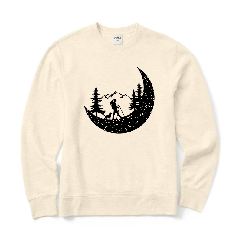 Hiker and Dog in The Mountains Crewneck Sweatshirt