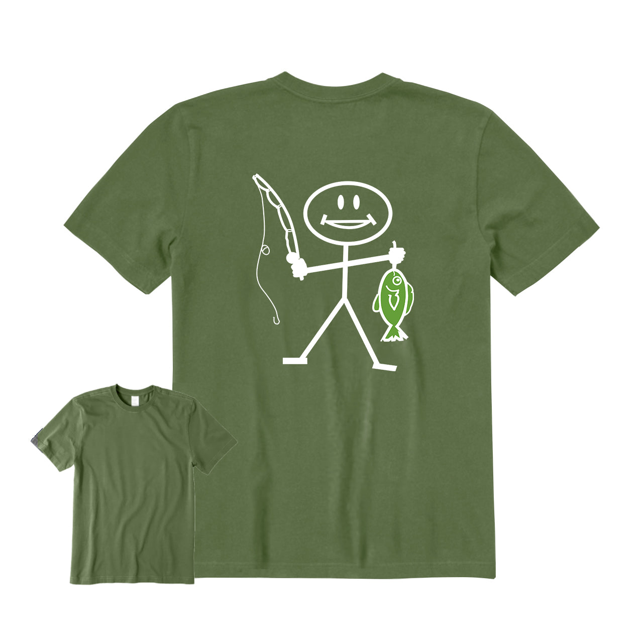 HAPPY FISHING Back Graphic T-Shirt