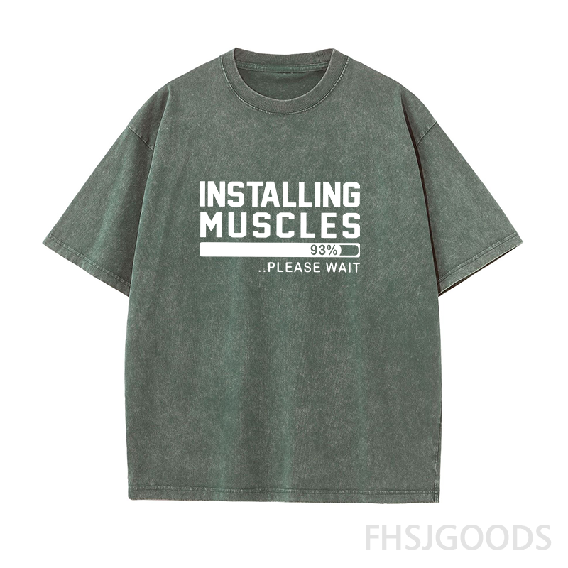 Installing Muscles Unisex Distressed T-Shirt