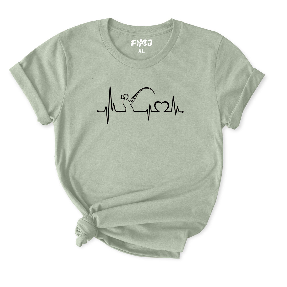 Fishing Heartbeat T-Shirt FOR WOMEN