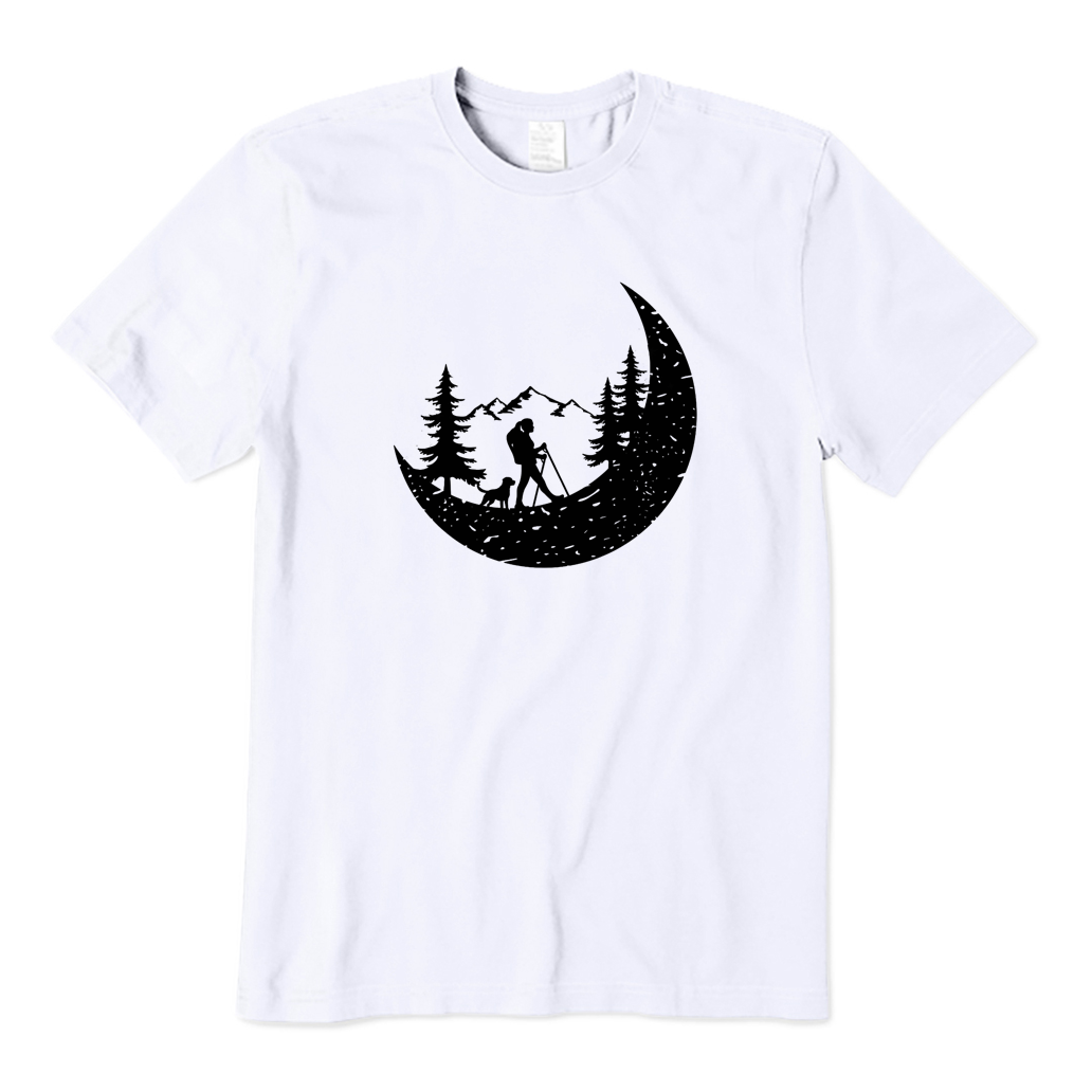 Hiker And Dog In The Mountains T-shirt