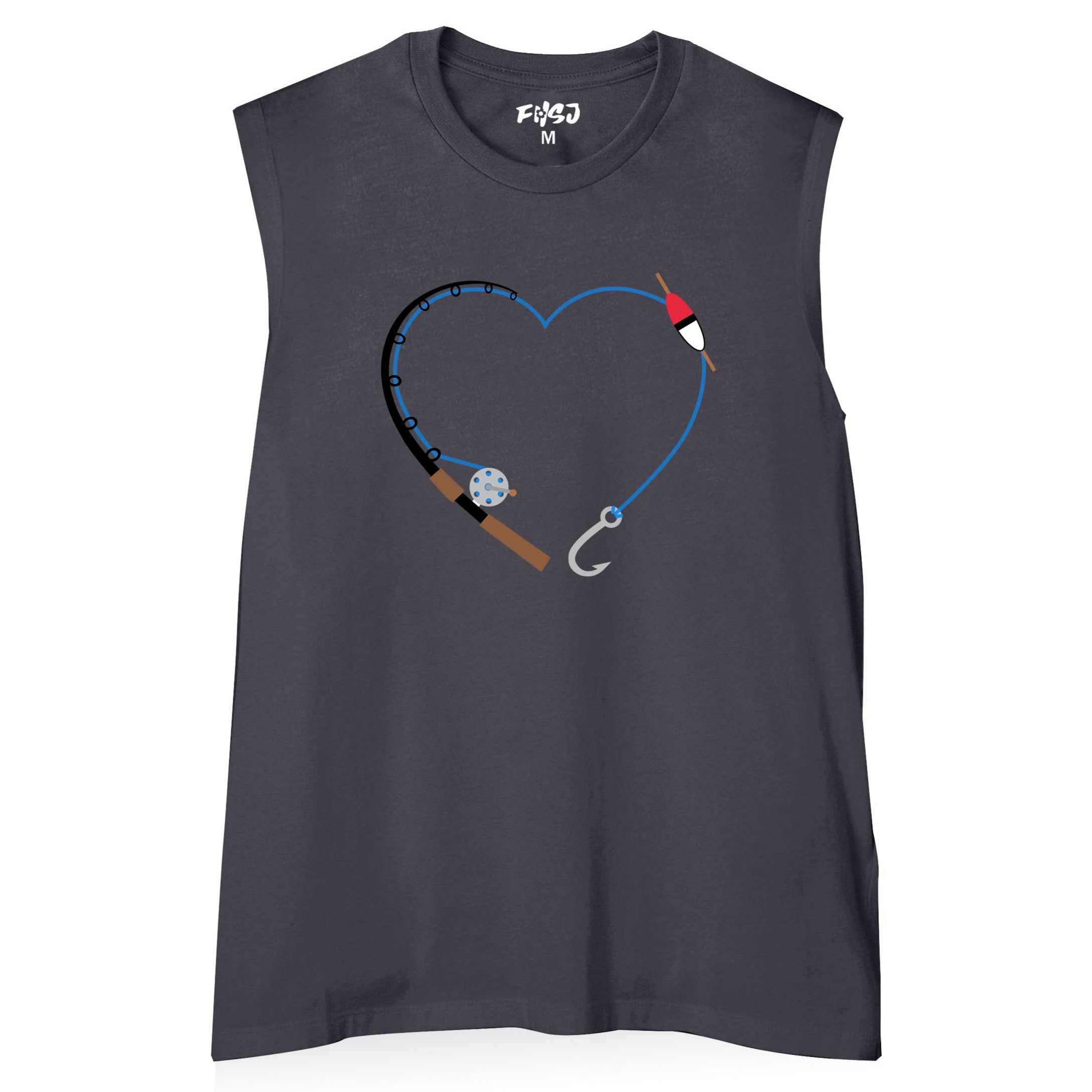 Women HEART FISHING ROD Tank Top