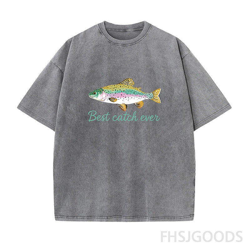 Best Catch Ever Unisex Distressed T-Shirt