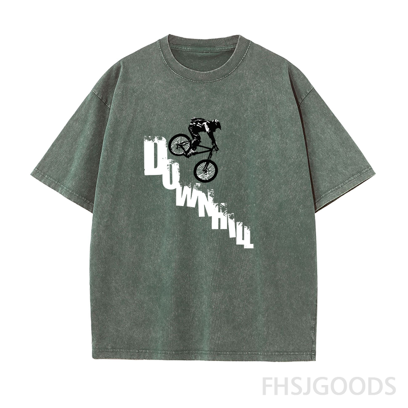 Mountain Bike Downhill Unisex Distressed T-Shirt